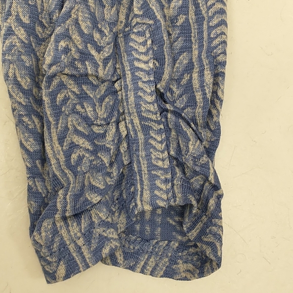 Boho Top Lucky Brand Blue Tan Block Print Look NWT - Picture 8 of 10